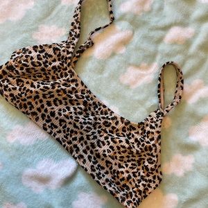 Cute pink cheetah bikini top